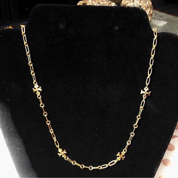 TORY BURCH VINTAGE GOLD KIRA NECKLACE - Picture 1 of 7